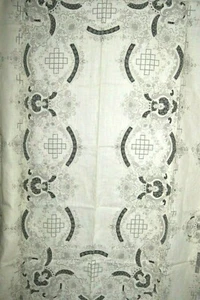 Mantel de lino vintage bordado a mano 12 servilletas estilo Madeira beige NUEVO - Imagen 1 de 12