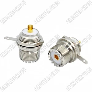 10x UHF SO239 Jack Hembra Mampara Soldadura Taza Cubierta Clip Montaje en Panel Conector RF - Imagen 1 de 4