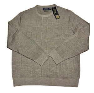 Polo Ralph Lauren Crewneck Pullover Washable Merino Wool Grey Sweater Men's XL - Picture 1 of 9