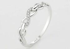 SALE Gorgeous Dainty Silver Cubic Zirconia Infinity Stacker Ring Pinky