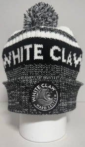 White Claw Hard Seltzer Winter Hat Cap Black White Poof Ball One Size Promo - Picture 1 of 8