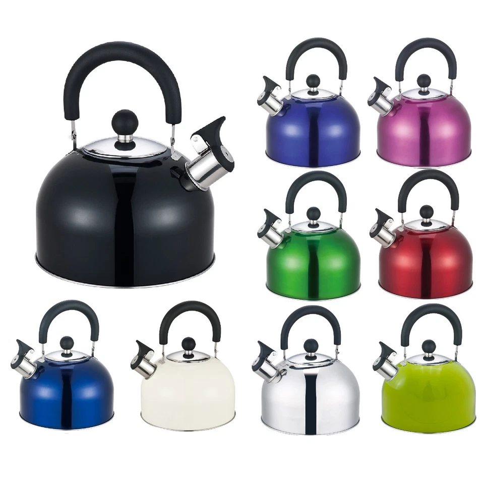 2.5L Whistling Spout Kettle Tea Gas StoveTop Camping Stainless Steel Teapot - Image 1 of 1
