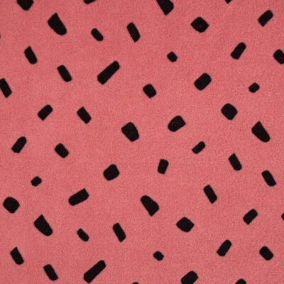 Bekleidungsstoff Nicky Tupfen Punkte dunkel altrosa schwarz 1,55m Breite - Bild 1 von 4