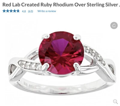 JTV Beautiful! ❤️ Lab Created Ruby Ring Size 9 New w/tag - Image 1 of 4