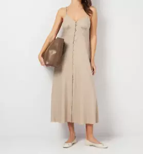 NWD ZARA WOMEN'S LINEN BLEND MIDI DRESS SAND/BEIGE SIZE XS 7741 939 737 - Picture 1 of 14