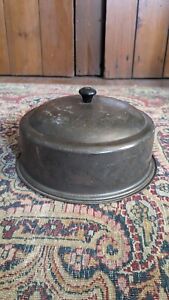 Antique Early Primitive Metal Tin Shoo Fly Food Cover 9" Patina