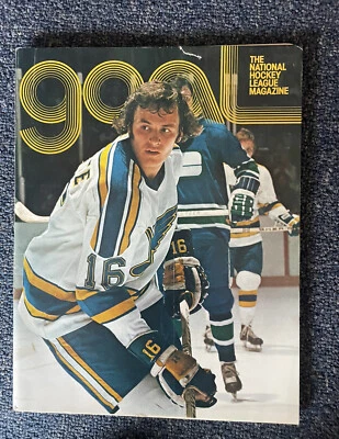 VINTAGE NHL HOCKEY 1974 PENGUINS VS  BLUES PROGRAM PIERRE PLANTE COVER - Image 1 of 2
