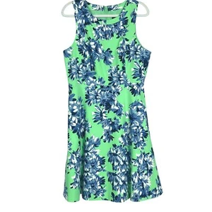 J. Vestido Floral Crew Fit & Flare, talla 12, estilo #A5700, 99% algodón, 1% spandex - Imagen 1 de 10