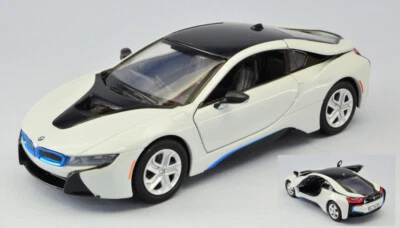 MODELLINO AUTO STATICO DIECAST BMW I8 COUPE 2019 BIANCO MODELLISMO SCALA 1:24 - Immagine 1 di 2