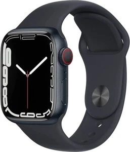 Apple Watch Series 7 GPS + LTE 45MM Midnight Aluminum Case & Midnight Sport Band - Picture 1 of 1
