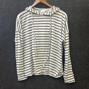 🔥🔥🔥Petit Gateau Hooded Jacket Sz Large White With Black Stripes - Picture 1 of 16