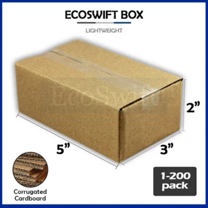 1-200 5x3x2 "EcoSwift" Cardboard Packing Mailing Shipping Corrugated Box Cartons - Picture 1 of 6