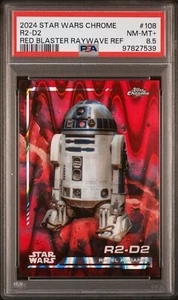 2024 Topps Chrome Star Wars R2-D2 #108 Red RayWave Refractor PSA 8.5 POP 1 - Imagen 1 de 2