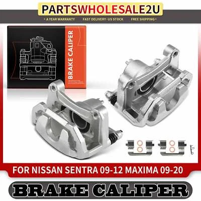 2x Front Brake Calipers w/ Bracket for Nissan Maxima 2009-2014 2016-2023 Sentra - Imagem 1 de 4