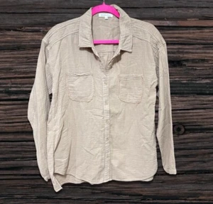 Mododoc Collared Shirt Cotton Raw Oats Size Medium NWT - Picture 1 of 5