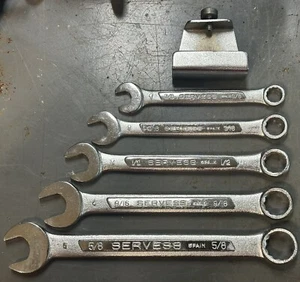 Rare Serves Spanien 5er Set Kombination Open/Box End Schraubenschlüssel Set mit Halter Clip - Bild 1 von 4