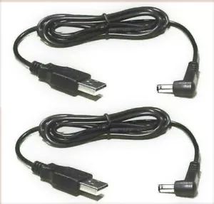 2 pcs USB to 5.5 mm/2.1 mm 5 Volt DC Male Plug Barrel Jack Power Cable Connector - Picture 1 of 5