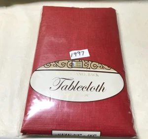 Red 52" x 90" Oblong Table Cloth Flannel Back Table Cloth Better Homes -1997 - Picture 1 of 4
