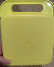 Tupperware Lunch Box Tuppertoys Vintage Alphabet Art Case 1408 Neon Pink Yellow