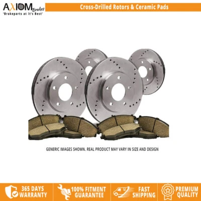 Axiombrakes Front Rear Drilled Brake Rotors Ceramic Pads for 2011-2016 Scion tC Foto 1 de 4