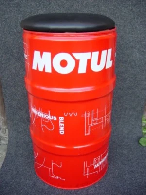 Stool Oil Barrel Dekofass Motul Seat Cushion Black Stool Workshop - Image 1 of 3