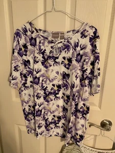 DAMEN CHICO'S Rundhals SHIRT CHICO'S GR. 3 Lila/Weiß - Bild 1 von 3