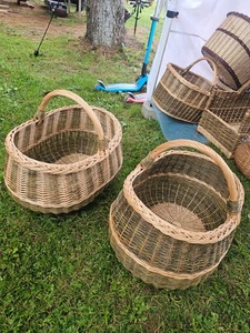 Extra Large Rustic Oval Basket – Handwoven Wicker Basket for Blankets Foraging - Picture 1 of 8