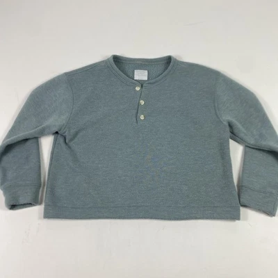 Abercrombie & Fitch Sweatshirt Womens Large Blue Henley Fleece Pullover Cozy - Image 1 of 4