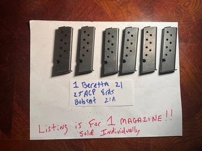 1 REVISTA BERETTA Modelo 21/21A BOBCAT .25 ACP 8 Rondas Foto 1 de 4