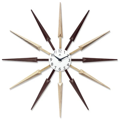 Celeste 24 inch Sunburst Multi-Color Mid Century Wall Clock Brown 24.5 x 1.75 x - Image 1 of 4