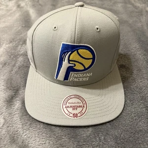 Sombrero Mitchell & Ness Indiana Pacers Snapback Gris Gris OSFA ¡Nuevo! - Imagen 1 de 5