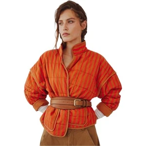 NWT Free People Brown Cognac Leather Old Sport Waist Belt S / M - Picture 1 of 4