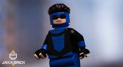 LEGO Jaka Brick Lite Unbreakable V2 Invincible Mark Blue Suit Minifigure NEW - Image 1 of 4