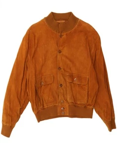 VINTAGE Herren Wildleder Bomberjacke UK 38 mittelbraun Leder OF01 - Bild 1 von 6