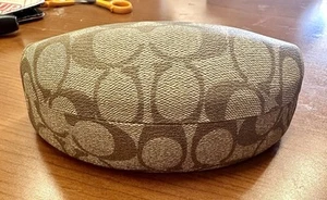Coach Eyeglass Sunglasses Case Classic Logo Monogram Hard Clamshell Brown - Picture 1 of 4