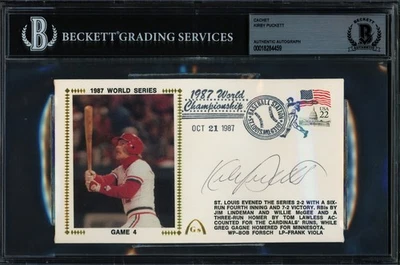 Kirby Puckett Signed 1987 First Day Cover Minnesota Twins Beckett #18284459 - Image 1 of 2