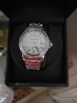 Reloj Carl F Bucherer Patravi Fecha Automática Bisel Diamante  Foto 1 de 4