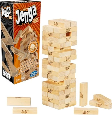 Juego Jenga El Juego Original de Bloques de Madera con Bloques de Madera Dura Fiesta Juego Familiar Foto 1 de 4