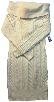 Vestido Suéter Derek Heart Para Mujer Tejido con Cable Marfil M Acogedor Tejido Suave Otoño Invierno Foto 1 de 4