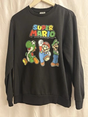 Sudadera Nintendo Super Mario Talla M (38-40) Negra Luigi Yoshi Gráfico Oficial Foto 1 de 4