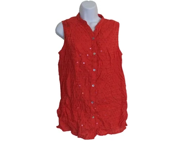 Women's Red Classic Elements Sleeveless Top. M ( 10-12 ). 100% Cotton. - Image 1 of 4