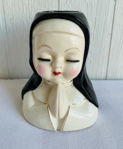 Vintage Shafford Praying Nun Head Vase Planter - Picture 1 of 19