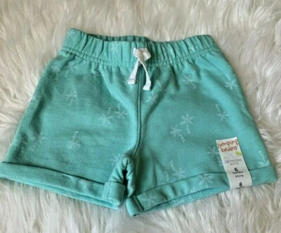 Jumping Beans Baby Boys Clothes 6 Months Shorts French Terry Cuffed Aqua Green - Image 1 of 3