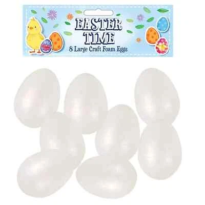 HENBRANDT Decoraciones de Pascua, Artes y Manualidades del Gorro, Caza de Huevos Paquete de 8 Huevos de Espuma de 6 cm