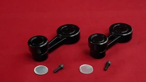 BLACK BILLET ALUMINUM SHORTY QUARTER WINDOW CRANK SET.  FORD MUSTANG COUGAR ETC. - Picture 1 of 3