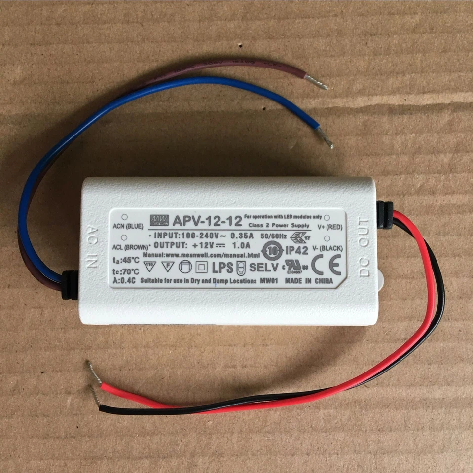 1PCS NEW MEAN WELL APV-12-12 LED Power Supply - Image 1 of 1