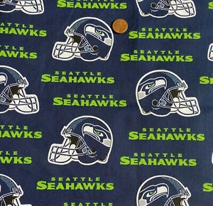 1/4 Yard 9”x58” Seattle Seahawks NFL Football Sports Cotton Quilting Fabric - Picture 1 of 1