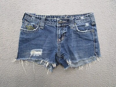 Pantalones Cortos de Jean de Algodón Industrial Vintage Y2K Junior Talla 3 Puntada Gruesa Bordados Foto 1 de 4