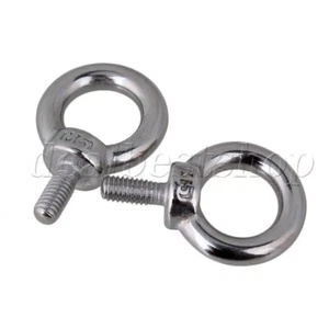 Silver M5 Ring Shape Screws Bolt 304 Stainless Steel Threaded Eye Bolt Set of 2 - Picture 1 of 8