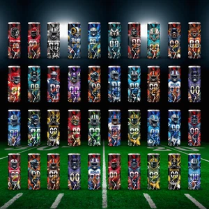 NFL Multicolor 20oz Insulated Skinny Tumbler, Box, Lid, Straw made by a Veteran - Picture 1 of 78